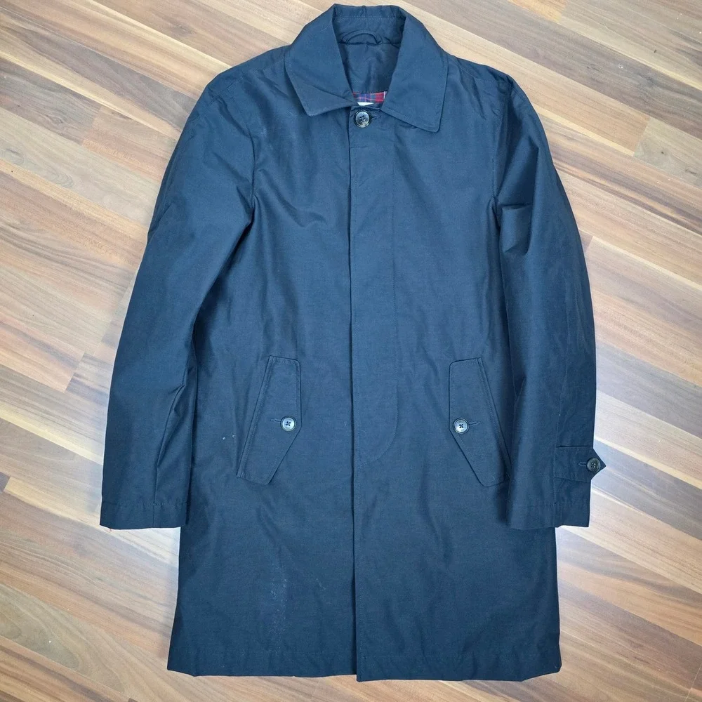Baracuta G10 Paul Coat Mens 36 Dark Navy Blue Rain Jacket Water Repellent